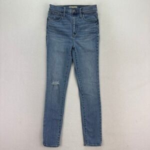 Madewell 11" Roadtripper High Rise Skinny Jeans Distressed Denim Women's Size 26